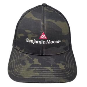 Benjamin Moore Trucker Hat Green Black Camo Snapback OS Hat Embroidered Flag